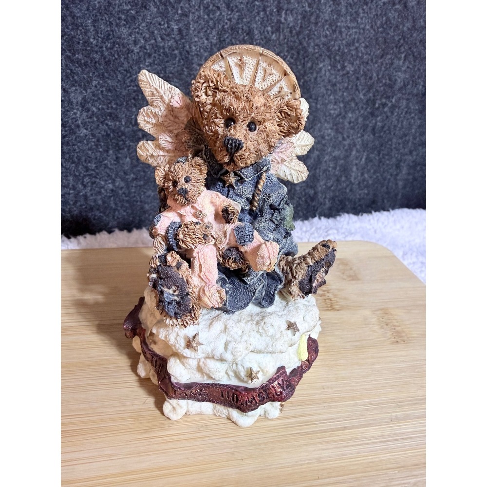 Boyds Bears Angelica The Guardian #2266 1995 Bearstone Trinket Box 19E